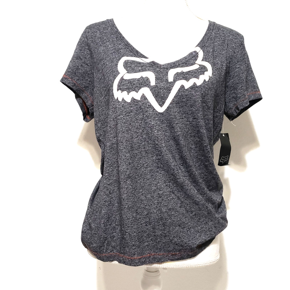NEW! Fox Racing SIZE XL Gray Rational V-Neck T-Shirt Tee Shirt Graphic Motocross